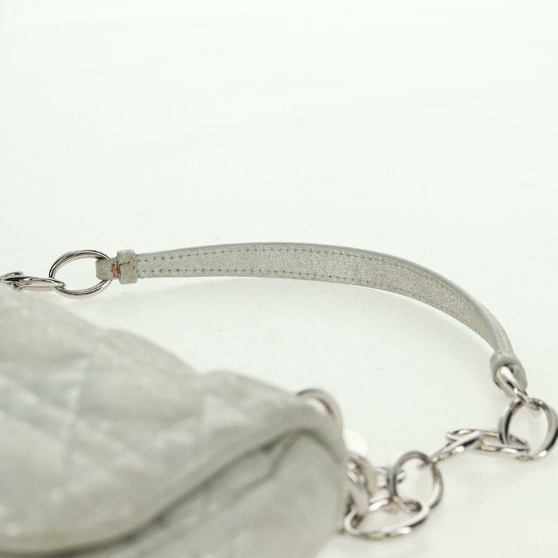 【日本直送】Christian Dior Canage 鏈條肩背包 麂皮 銀色 正品 165547V-13