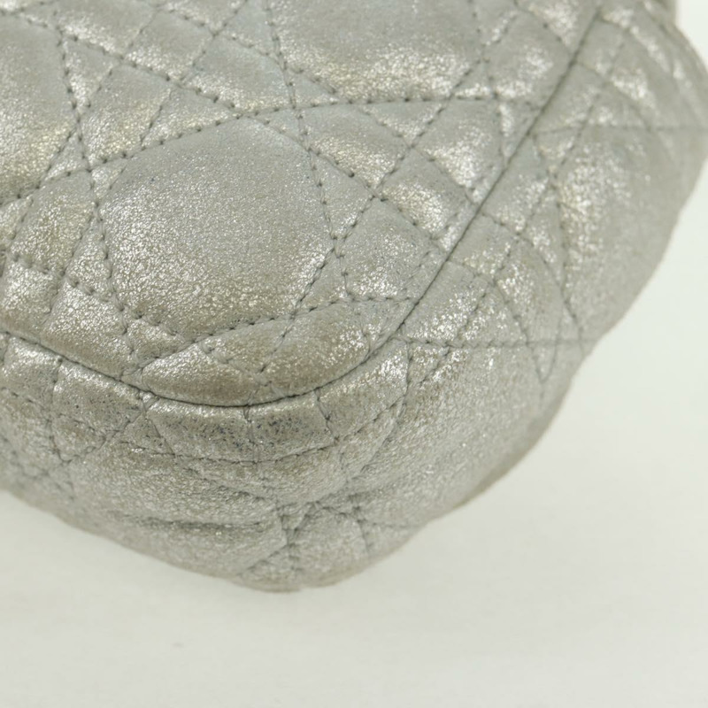 【日本直送】Christian Dior Canage 鏈條肩背包 麂皮 銀色 正品 165547V-16