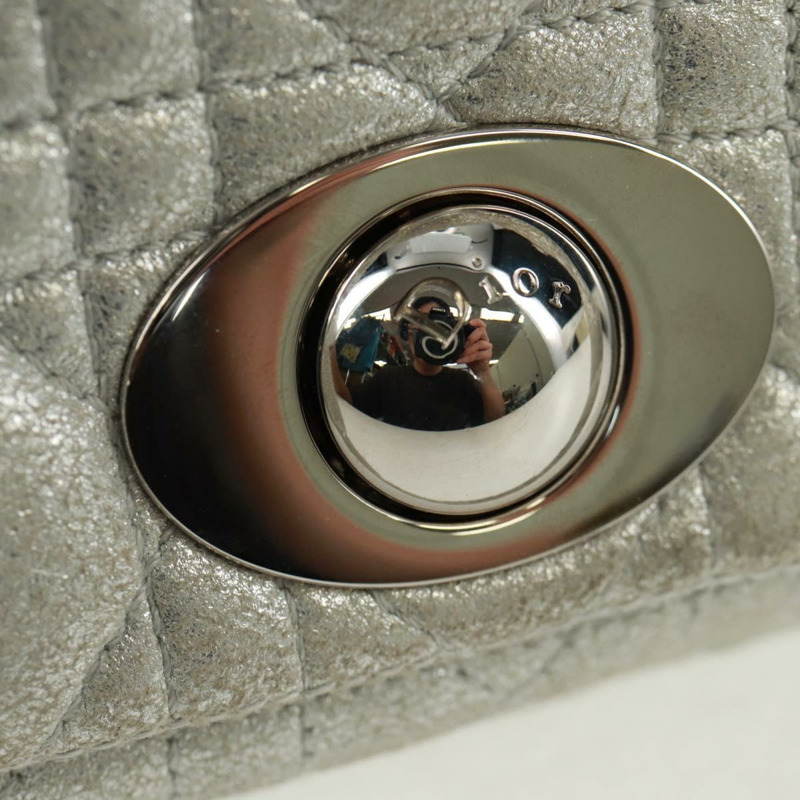 【日本直送】Christian Dior Canage 鏈條肩背包 麂皮 銀色 正品 165547V-18