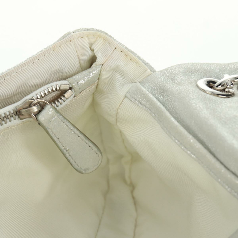 【日本直送】Christian Dior Canage 鏈條肩背包 麂皮 銀色 正品 165547V-21