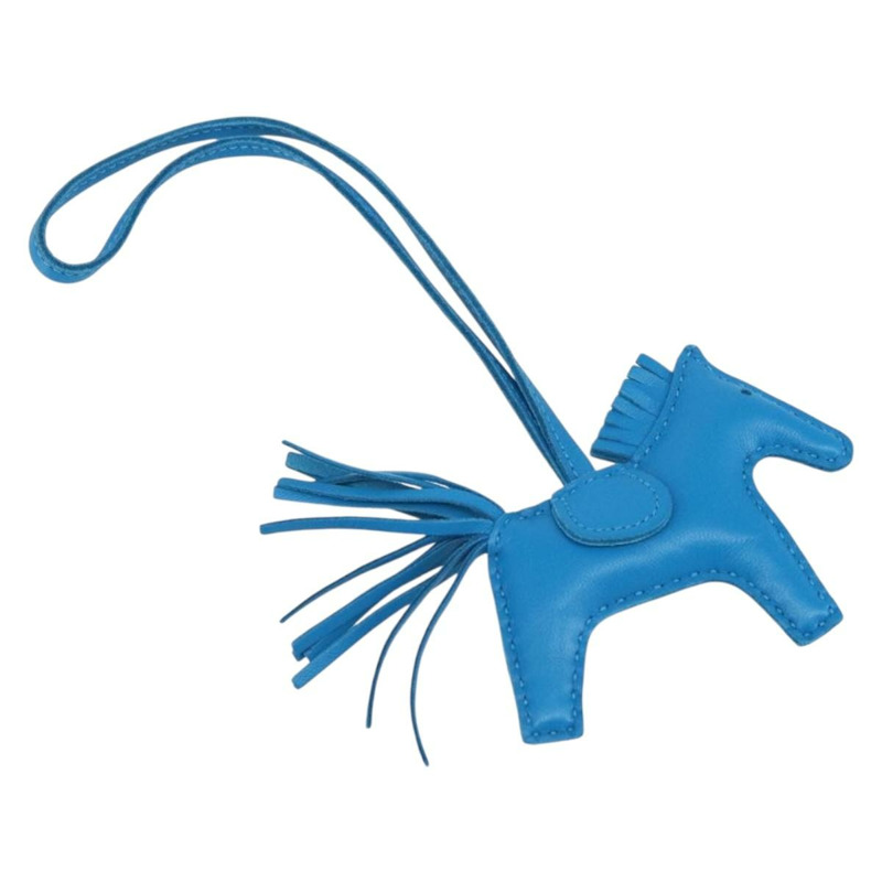 【日本直送】愛馬仕 Rodeo PM 吊飾 皮革 藍色 Zanzibar Auth ka1717SAV-0