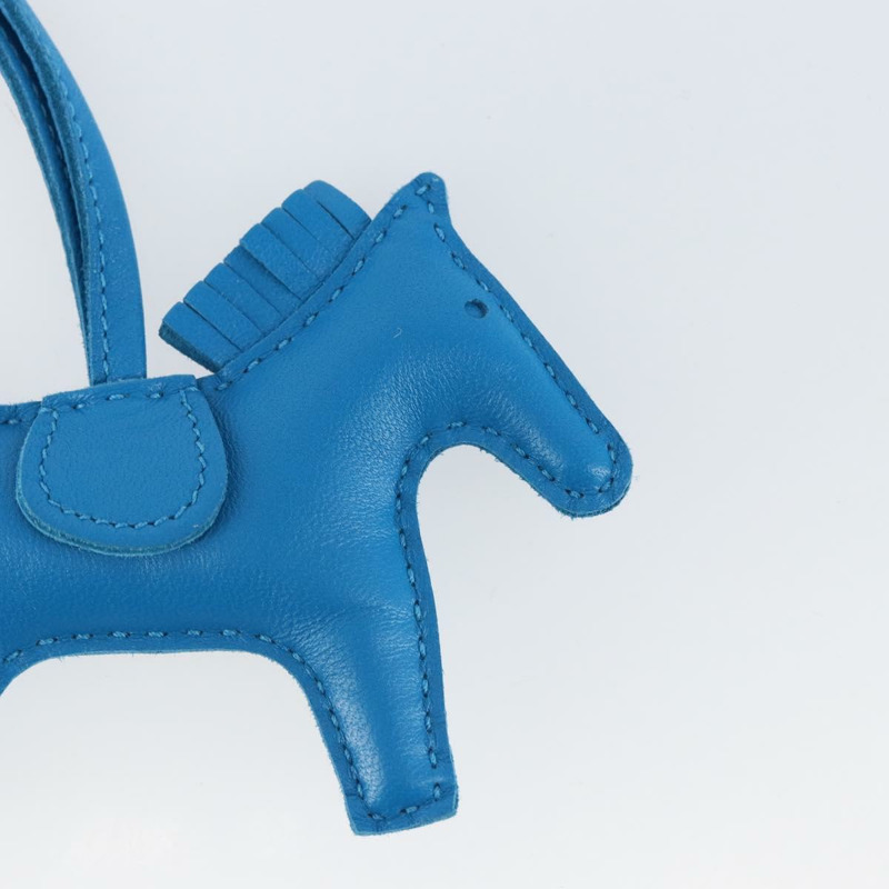 【日本直送】愛馬仕 Rodeo PM 吊飾 皮革 藍色 Zanzibar Auth ka1717SAV-6