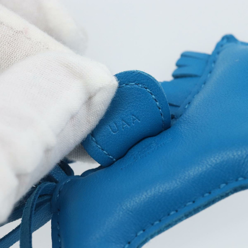 【日本直送】愛馬仕 Rodeo PM 吊飾 皮革 藍色 Zanzibar Auth ka1717SAV-10