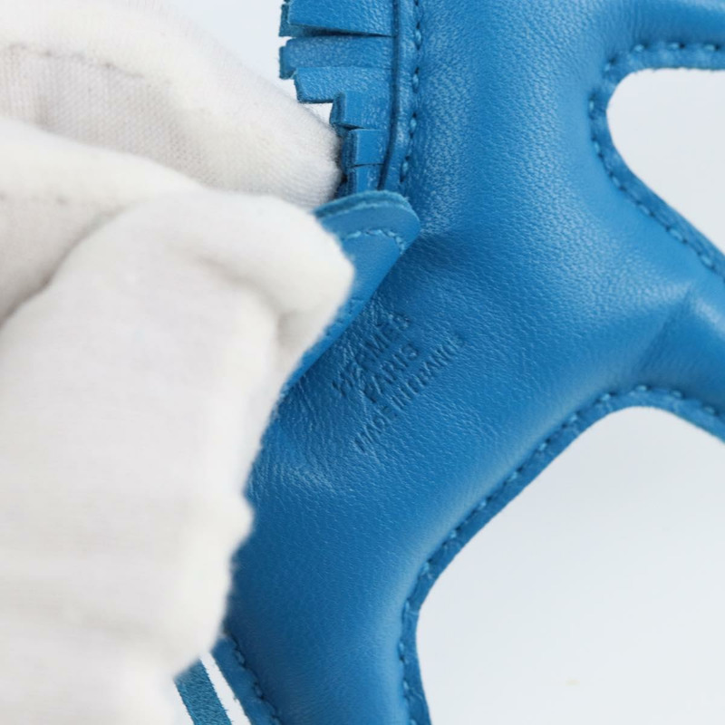 【日本直送】愛馬仕 Rodeo PM 吊飾 皮革 藍色 Zanzibar Auth ka1717SAV-14