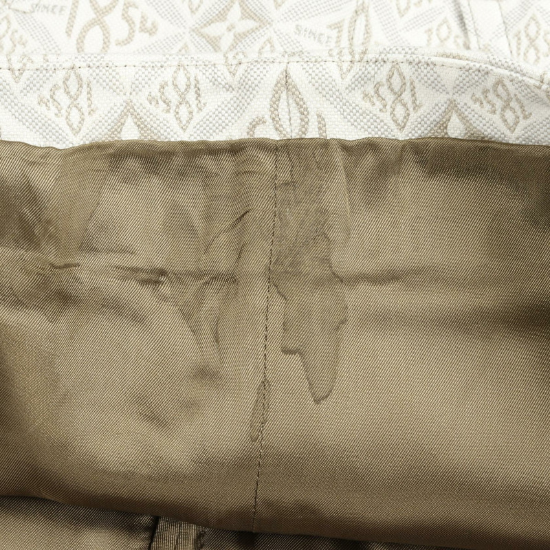 路易威登 (LOUIS VUITTON) 撞色飾邊 Monogram 提花半身裙 FMSK68 白色 二手 女款 #34-5