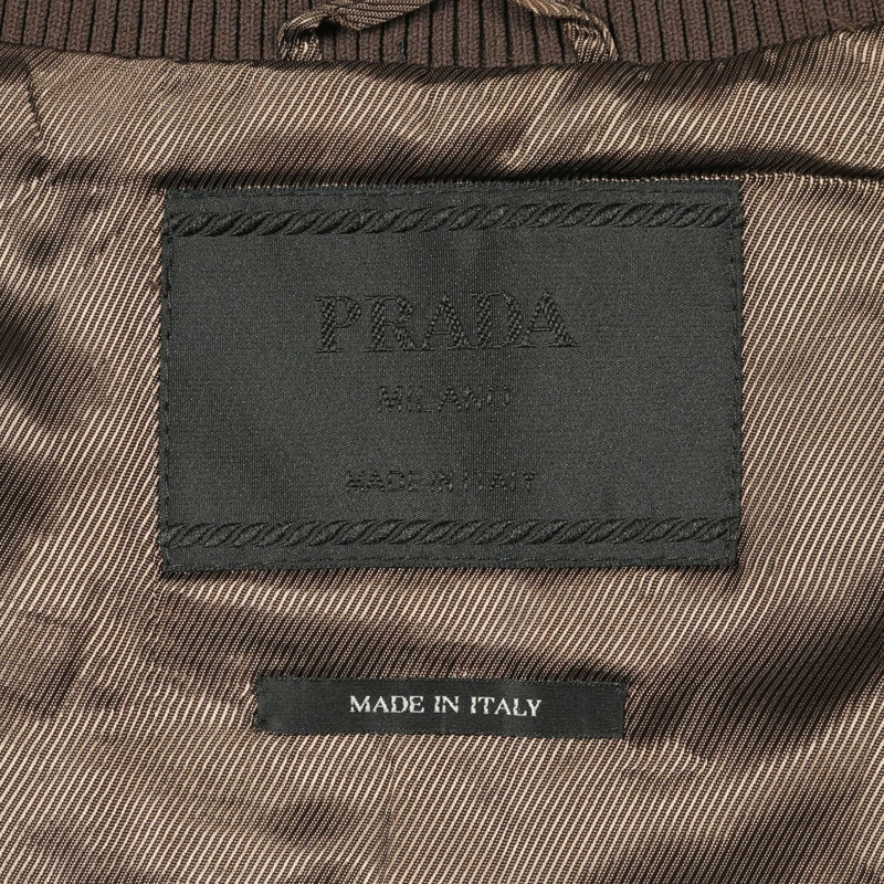 PRADA 尼龍卡其棕色拉鍊短夾克，男士L碼，二手-2