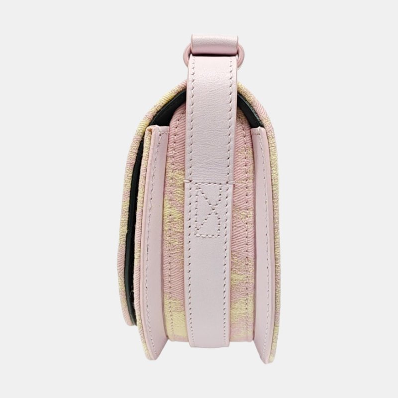 BURBERRY迷你拼色帆布單肩包斜挎包銀色五金-2