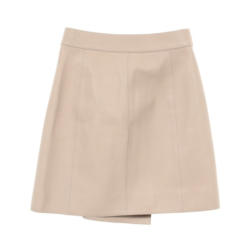 HERMES 迷你鉚釘裙皮革粉紅二手女款#34-1