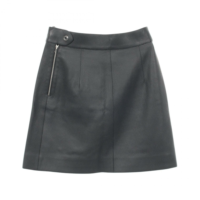 愛馬仕迷你裙 #38 黑色真皮二手女款-1