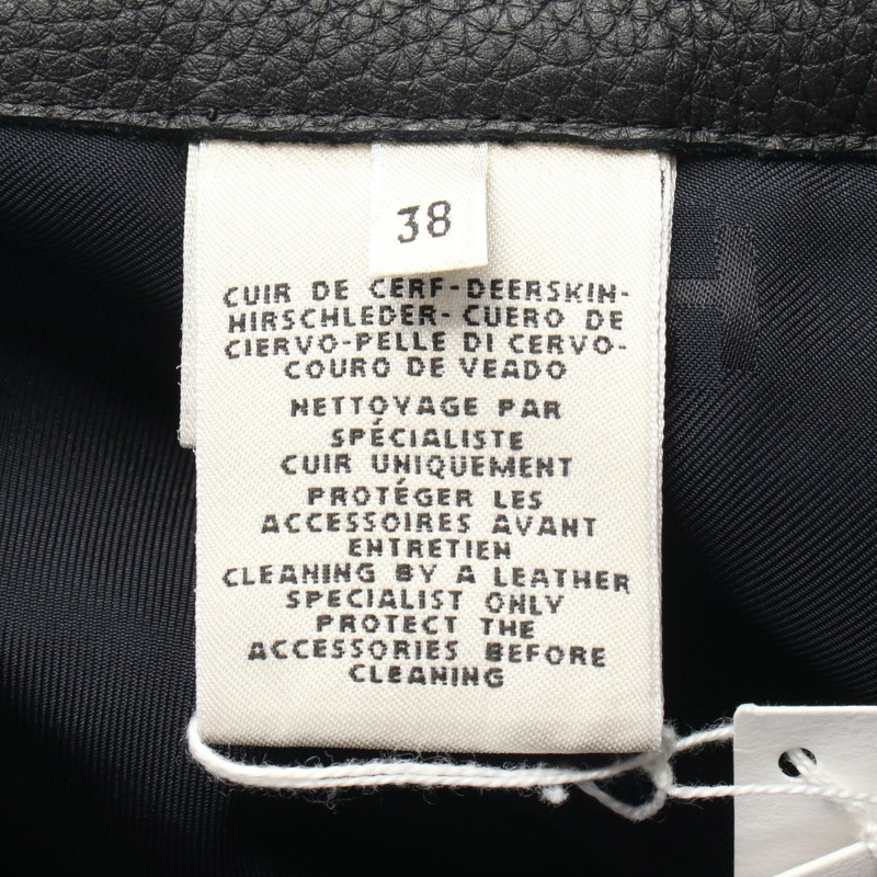 愛馬仕迷你裙 #38 黑色真皮二手女款-3