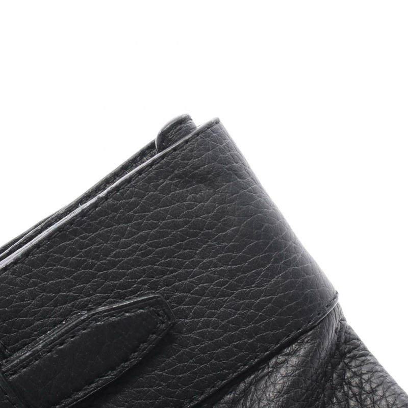 愛馬仕迷你裙 #38 黑色真皮二手女款-4