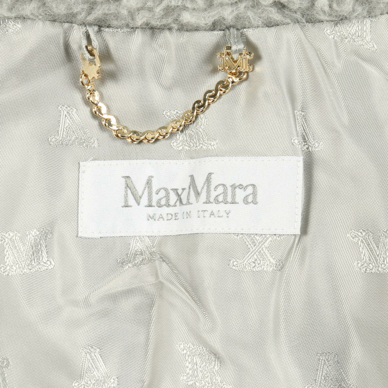 MAX MARA 泰迪熊披肩斗篷外套，羊毛羊駝毛混紡，灰色，二手女款-2
