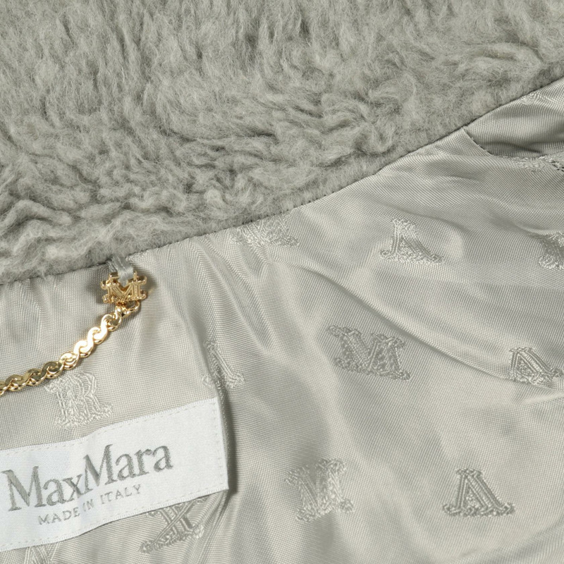 MAX MARA 泰迪熊披肩斗篷外套，羊毛羊駝毛混紡，灰色，二手女款-5