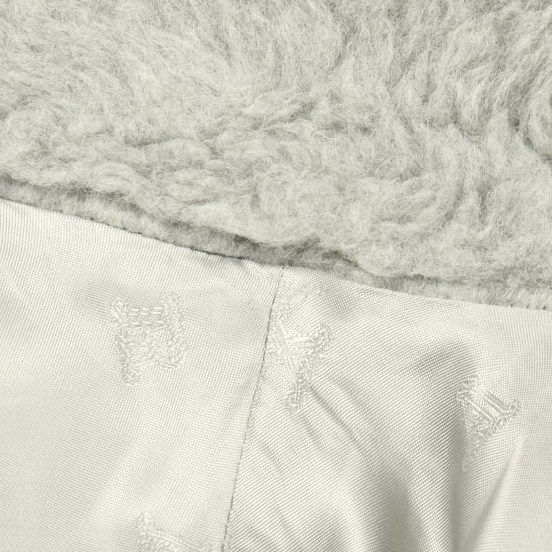 MAX MARA 泰迪熊披肩斗篷外套，羊毛羊駝毛混紡，灰色，二手女款-6