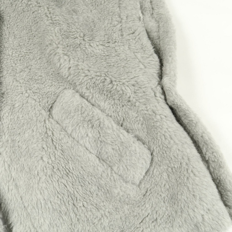 MAX MARA 泰迪熊披肩斗篷外套，羊毛羊駝毛混紡，灰色，二手女款-7