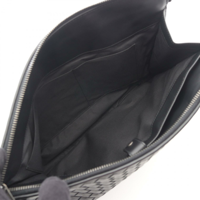 BOTTEGA VENETA Intrecciato 商務手拿包，黑色真皮，二手男士款-2
