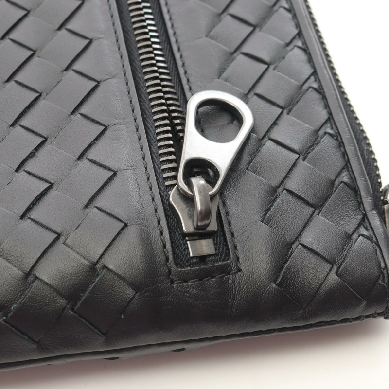 BOTTEGA VENETA Intrecciato 商務手拿包，黑色真皮，二手男士款-5