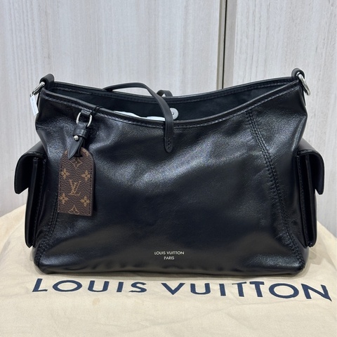 LV CARRYALL黑色銀鏈手提斜背包