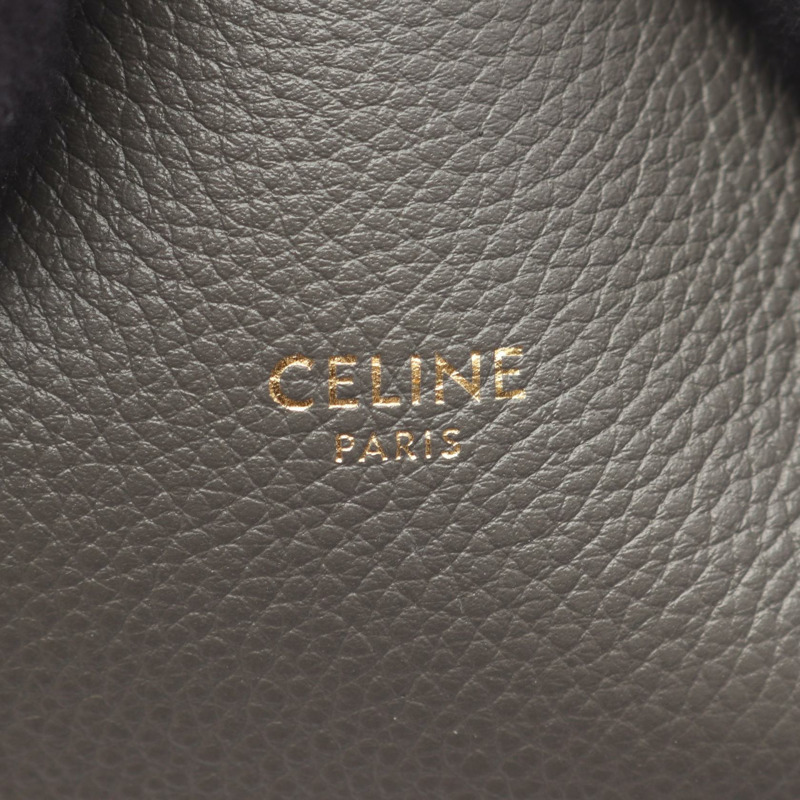 CELINE Cabas Phantom 小號單肩托特包 189023 皮革 灰色 二手 女士-3