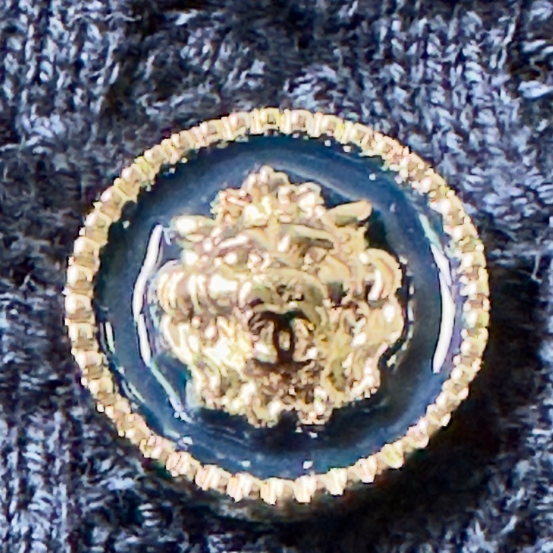 【全新現貨】CHANEL 24P 限量獅子釦海軍藍棉麻針織外套 38號-12