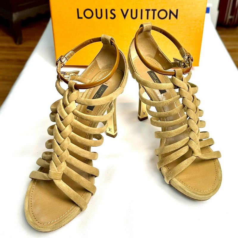 Louis Vuitton 麂皮編織涼鞋-0