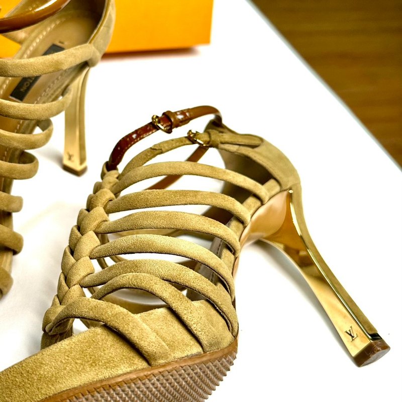 Louis Vuitton 麂皮編織涼鞋-2