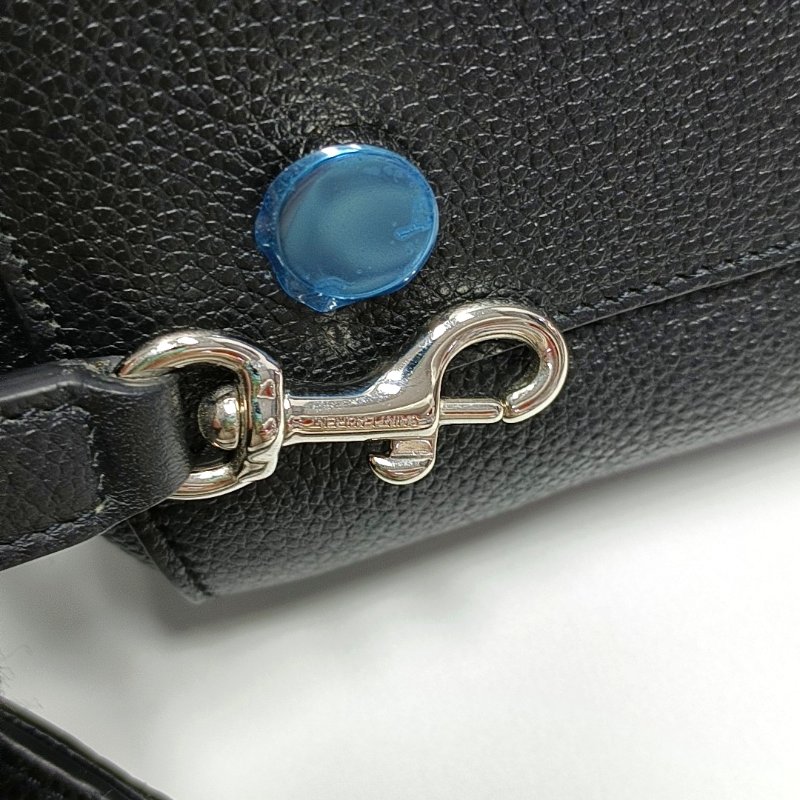 YSL CABAS RIVE GAUCHE黑色牛皮壓紋單肩包手提包斜挎包銀色五金可拆卸肩帶 9.8新-10