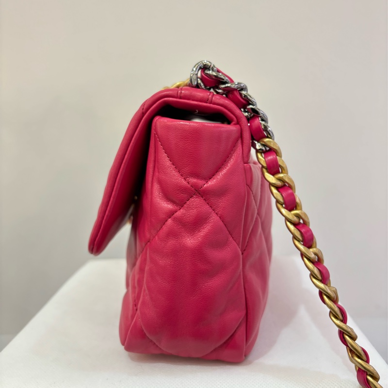 Chanel 桃粉羊皮19 bag 26CM-3