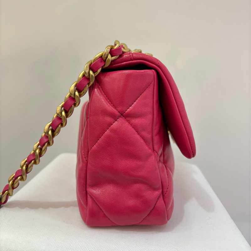 Chanel 桃粉羊皮19 bag 26CM-4