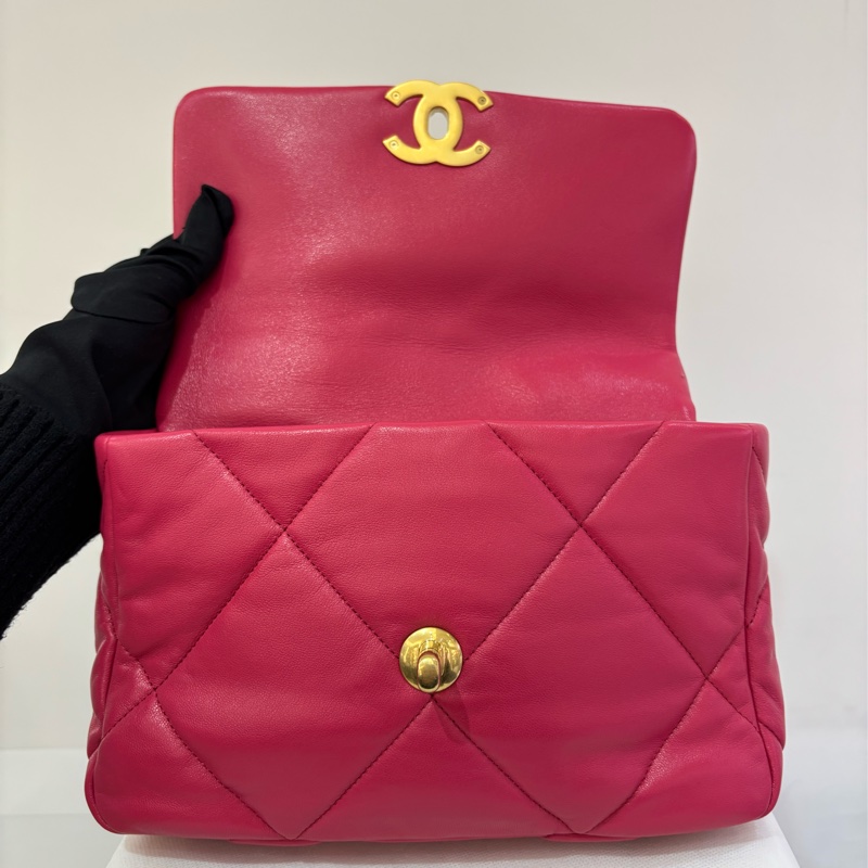 Chanel 桃粉羊皮19 bag 26CM-8