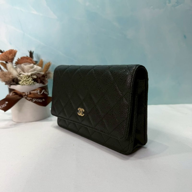 CHANEL WOC 黑金荔枝牛鏈帶包-3