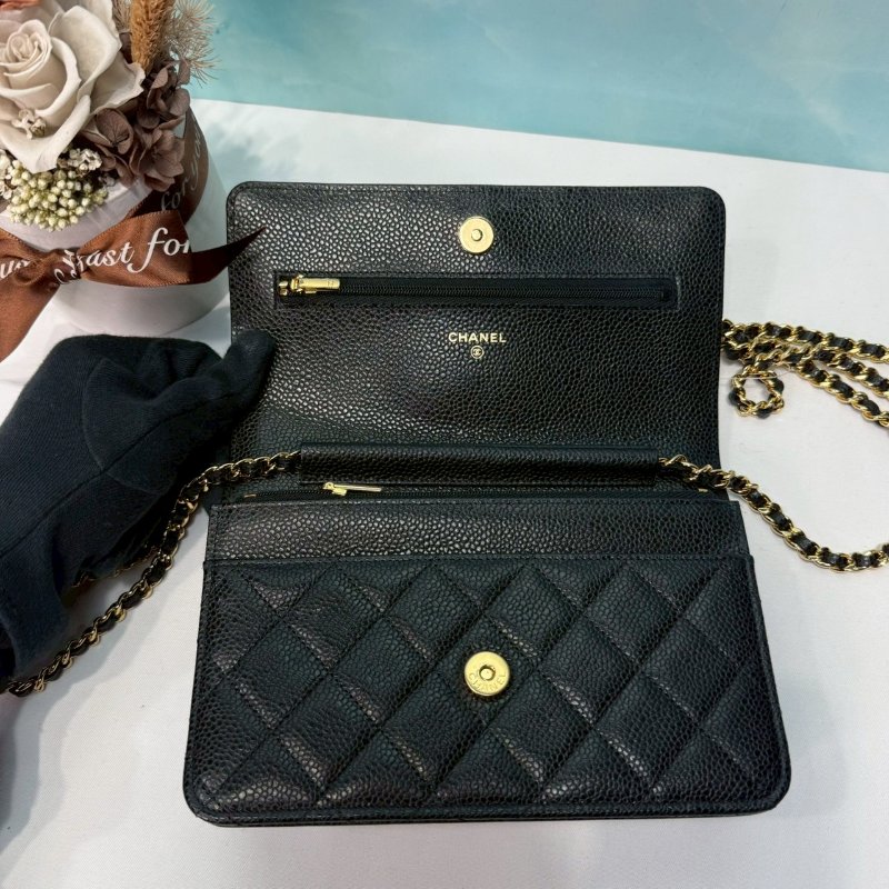 CHANEL WOC 黑金荔枝牛鏈帶包-4