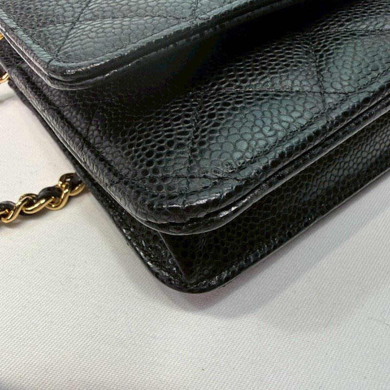 CHANEL WOC 黑金荔枝牛鏈帶包-8