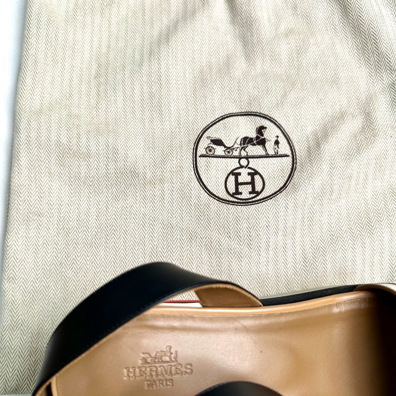 Hermès 多彩織帶厚底坡跟涼鞋-3