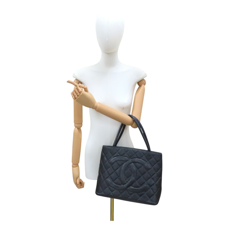 黑色 荔枝紋牛皮 復刻版 手提包 A01804 (無卡)【CHANEL 香奈兒】 A01804-12