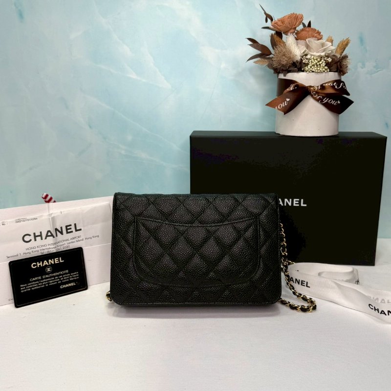 【CHANEL WOC 黑金荔枝牛鏈帶包-1