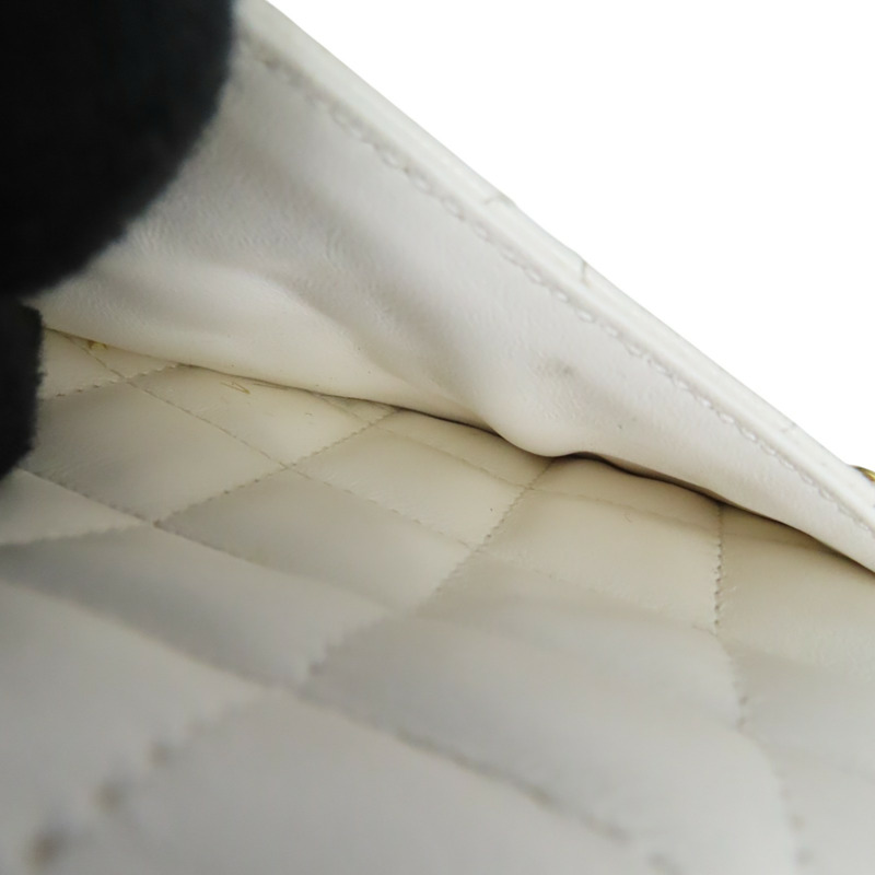 白色 菱格紋 牛皮  Mini Flap Bag 肩背包【CHANEL 香奈兒】 AS4384B15773U3527-5