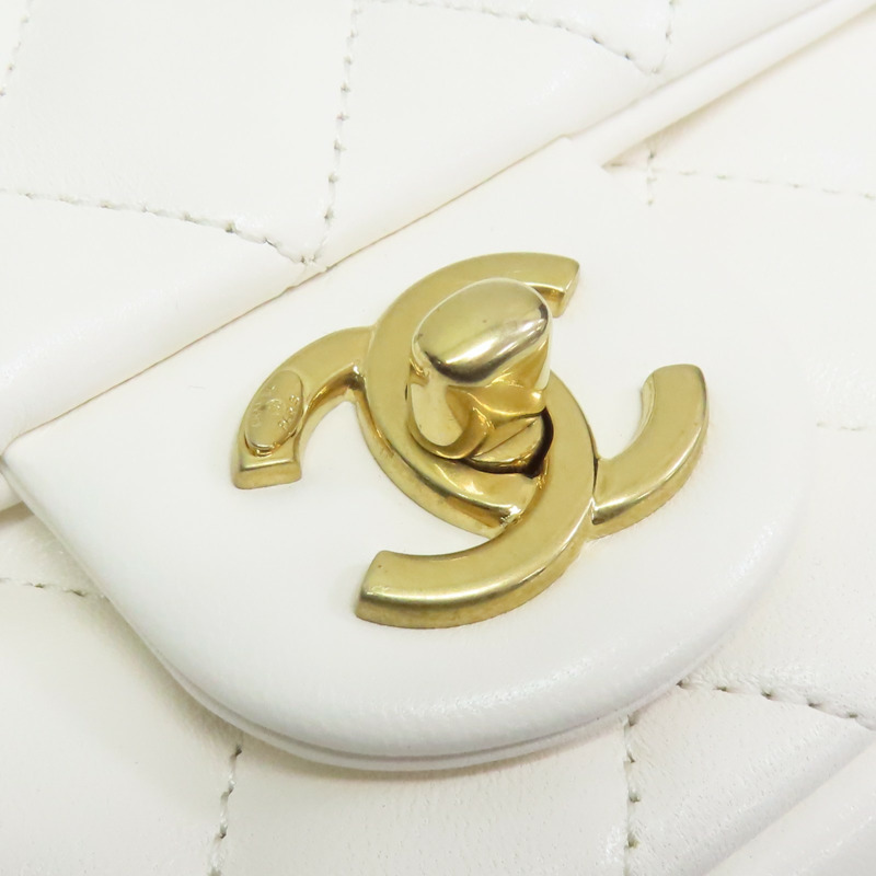 白色 菱格紋 牛皮  Mini Flap Bag 肩背包【CHANEL 香奈兒】 AS4384B15773U3527-8