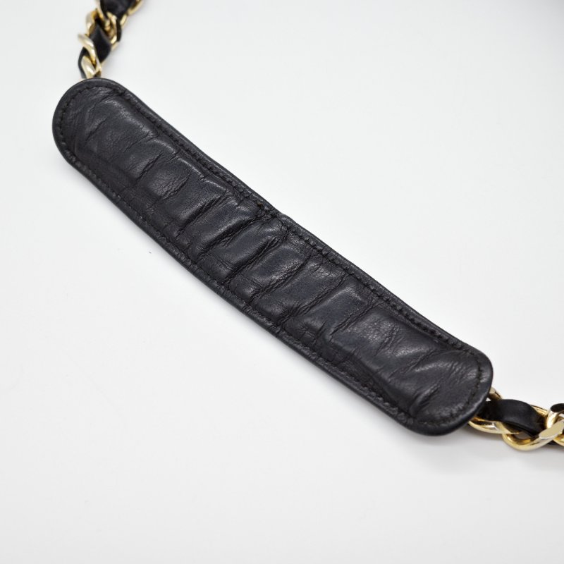 Chanel香奈兒 黑色菱格紋縫線 羊皮 肩背包 托特包-6