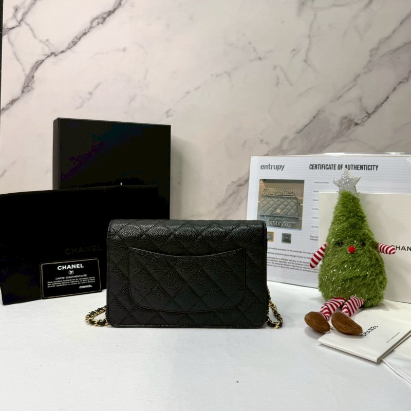 CHANEL WOC 黑金荔枝牛鏈帶包-1