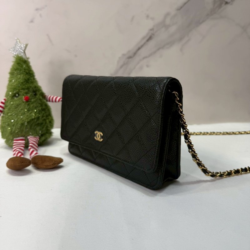 CHANEL WOC 黑金荔枝牛鏈帶包-2