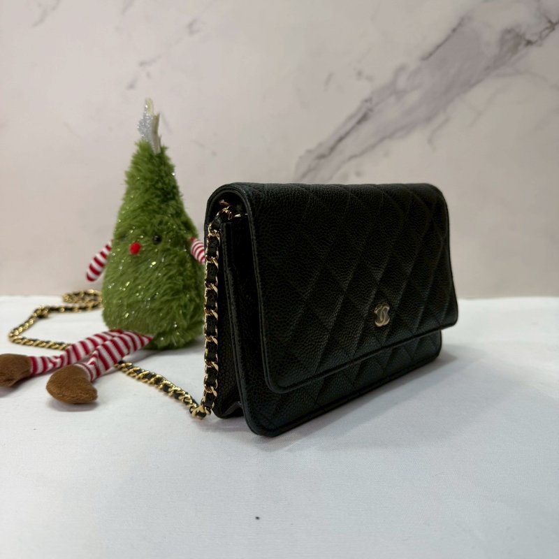 CHANEL WOC 黑金荔枝牛鏈帶包-3