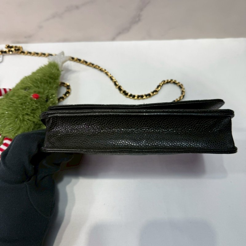CHANEL WOC 黑金荔枝牛鏈帶包-6