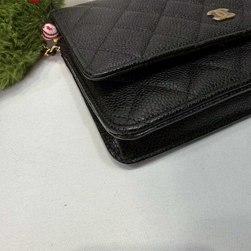 CHANEL WOC 黑金荔枝牛鏈帶包-8