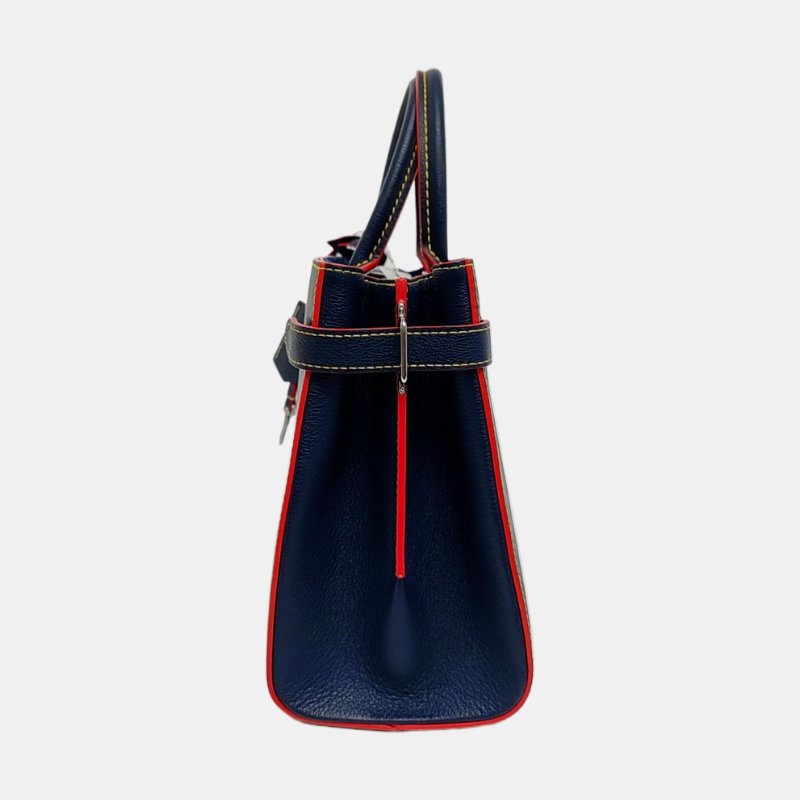 LOUIS VUITTON TWIST深藍色EPI牛皮水波紋單肩包手提包銀色五金可拆卸肩帶-2