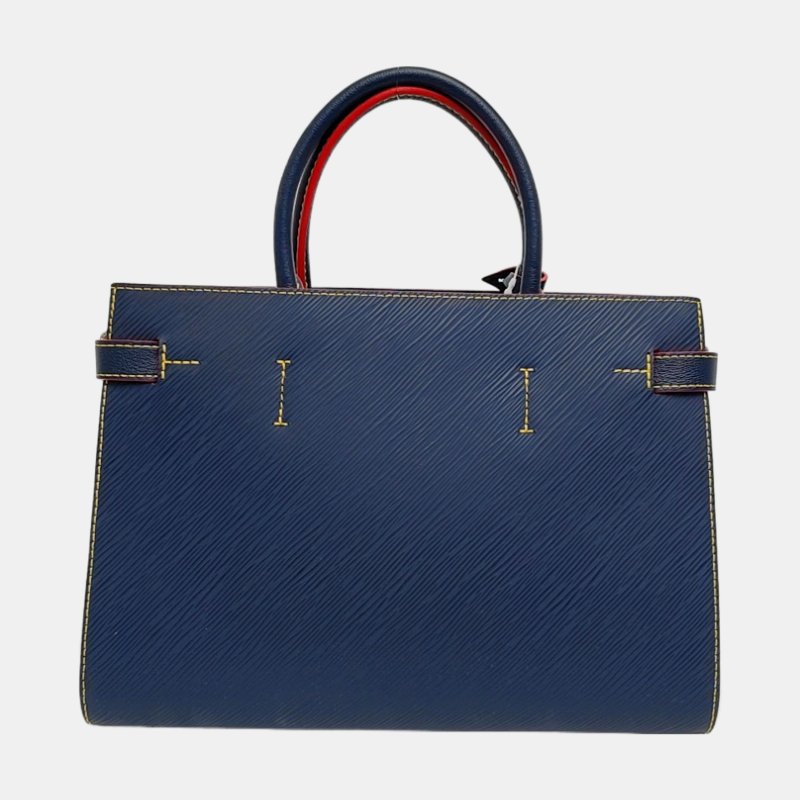 LOUIS VUITTON TWIST深藍色EPI牛皮水波紋單肩包手提包銀色五金可拆卸肩帶-4