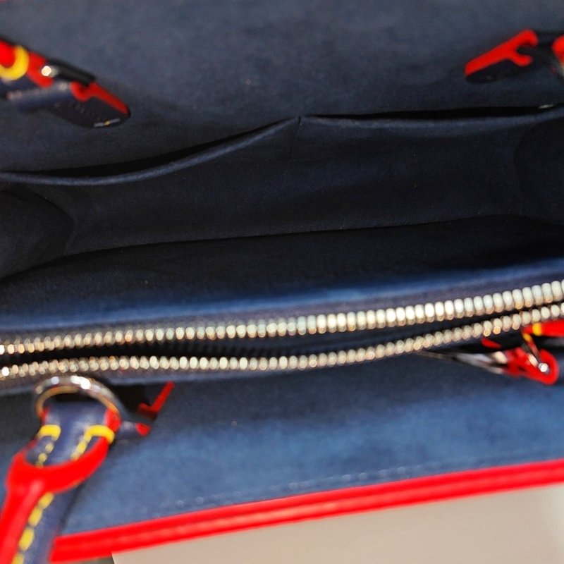 LOUIS VUITTON TWIST深藍色EPI牛皮水波紋單肩包手提包銀色五金可拆卸肩帶-6