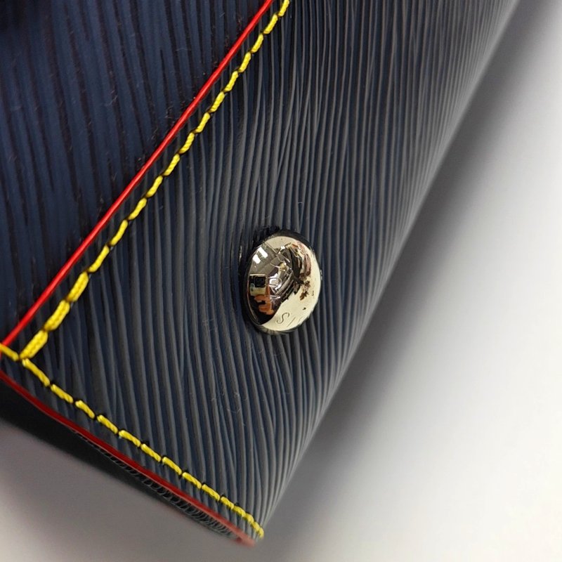 LOUIS VUITTON TWIST深藍色EPI牛皮水波紋單肩包手提包銀色五金可拆卸肩帶-8