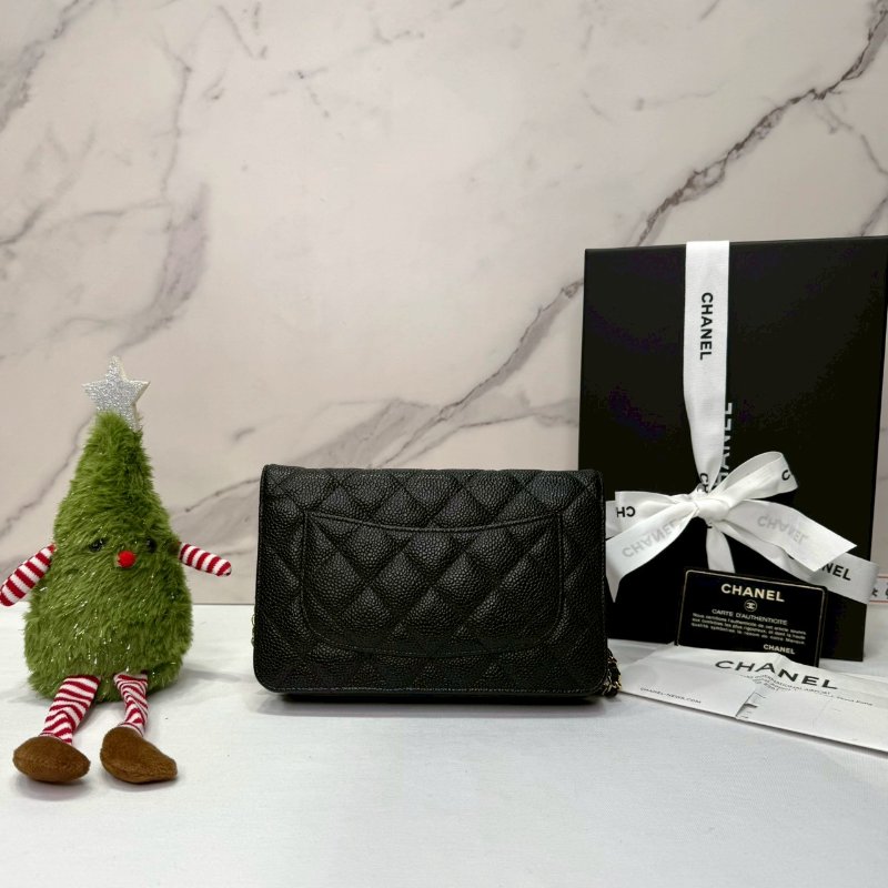 CHANEL WOC 黑金荔枝牛鏈帶包-1