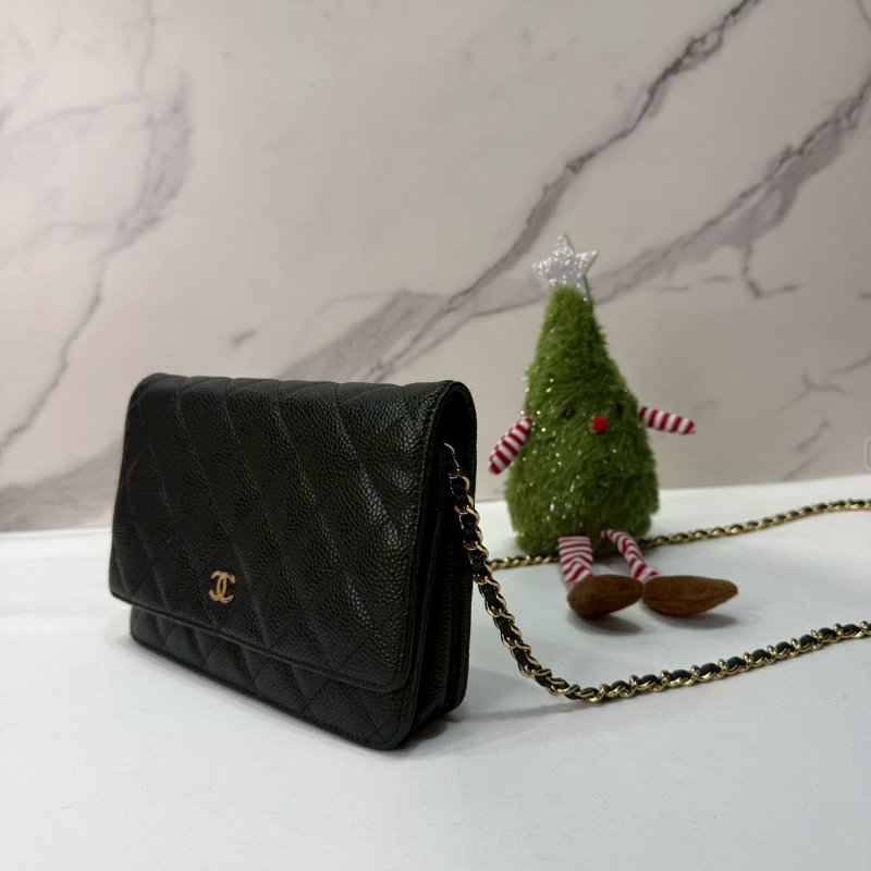 CHANEL WOC 黑金荔枝牛鏈帶包-2